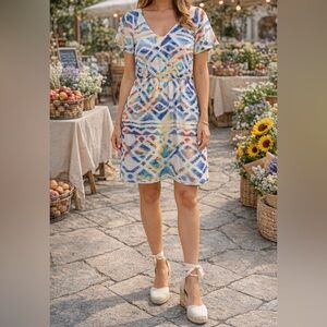 Band of Gypsies Colorful Patterned Mini Dress